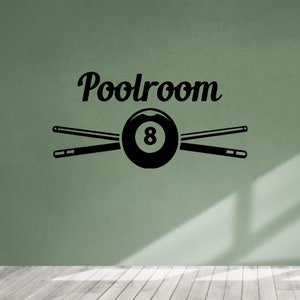Billiard Wall Decal Snooker Vinyl Sticker Bals Sports Game Home Poolroom Interior Home Garage Decor