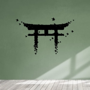 Torii Japanese Gate Wall Decal Vinyl Sticker Japanese Culture Interior Home Art Wall Murals Home Living room Badroom Wall Art Decor