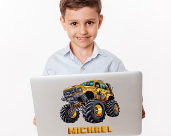 Decalcomania da muro Monster Truck Decalcomanie da muro Monster Jam per camerette per bambini Colorfull Grave Digger Decalcomania da muro Monster Truck Decalcomanie con nome personalizzato per bambini