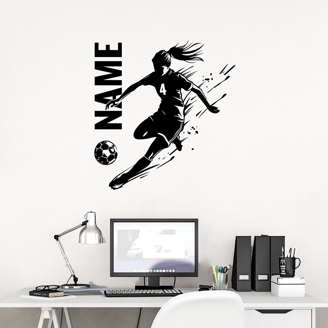 Wall Decal Soccer Players - Personalized Custom Soccer Player Wall ...