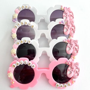 Ballet Sunglasses, dance recital, Personalized Sunglasses, Custom name Sunglasses,Dance sunglasses, Birthday sunnies, Ballet girl sunglasses