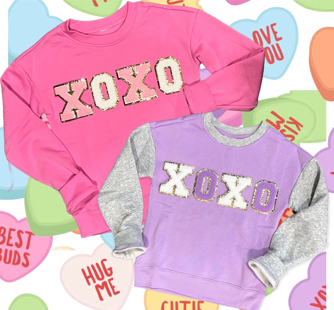 Valentines Sweatshirt Girls Valentine Sweatshirt Chenille Etsy