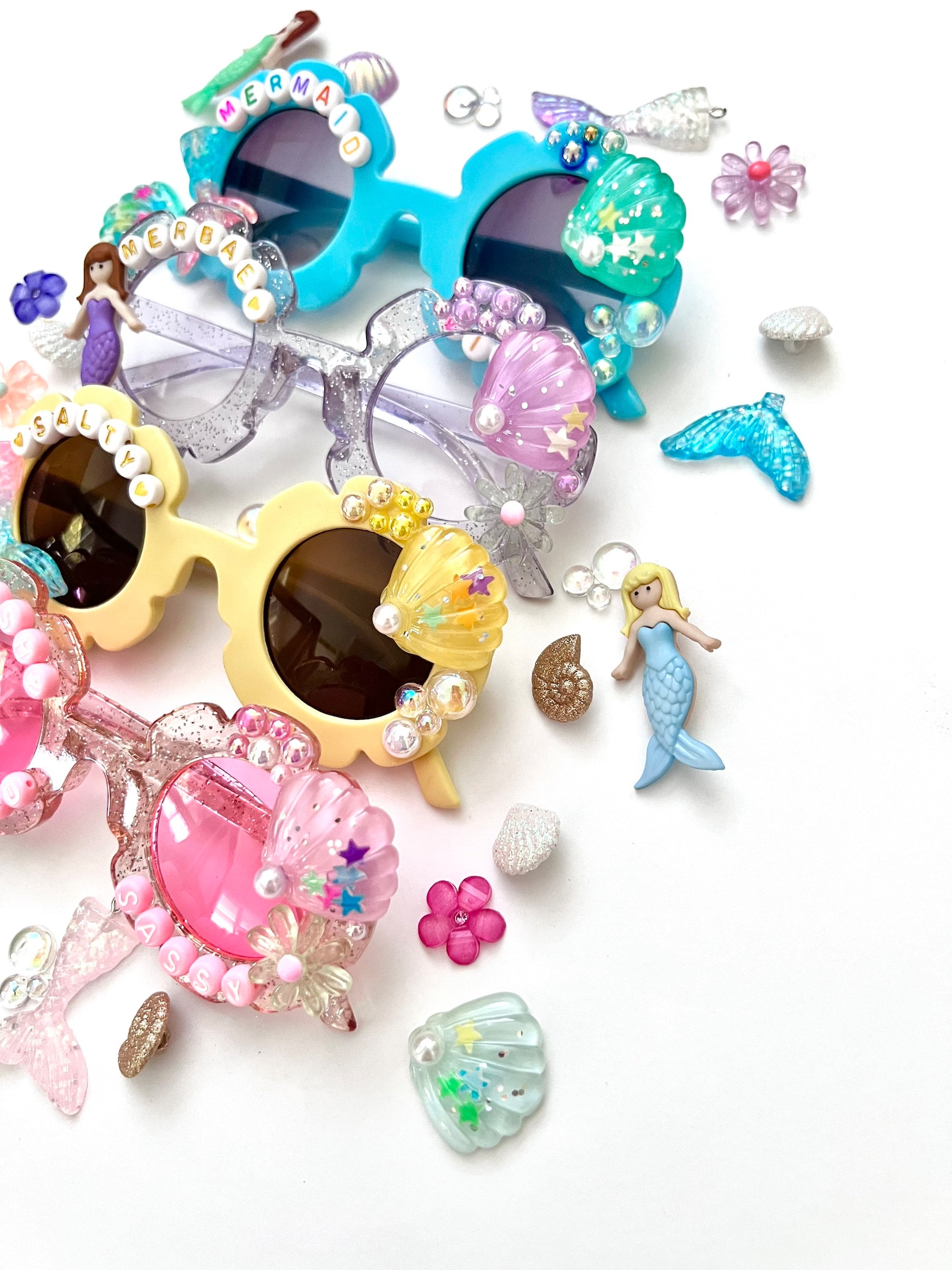 Mermaid Sunglasses Birthday Girl Sunglasses Custom Etsy