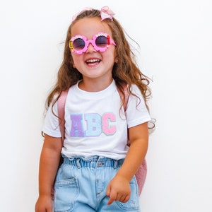 Back to school Shirt, Girls Chenille Patch Shirt, Patch Shirt, ABC Tee, Toddler Girls Chenille Shirt, Toddler Shirt, First Day of school, ab
