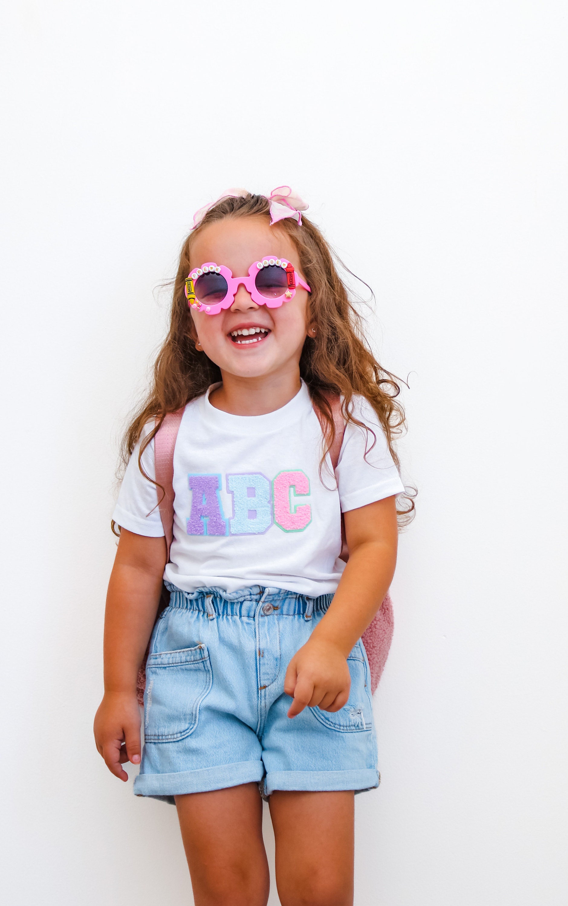 Back to school Shirt, Girls Chenille Patch Shirt, Patch Shirt, ABC Tee, Toddler Girls Chenille Shirt, Toddler Shirt, First Day of school, ab