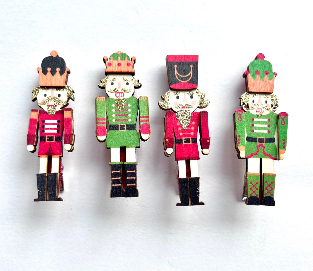 Nutcracker Hair Clip, Pigtail Clips, Christmas Hair Clip, Nutcracker