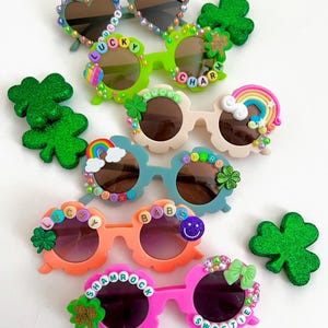 St Patrick Sunglasses, Personalized Sunglasses, Custom St Pattys Sunglasses, kids Lucky sunglasses, St Patrick Day sunnies, Lucky Charm, Kid