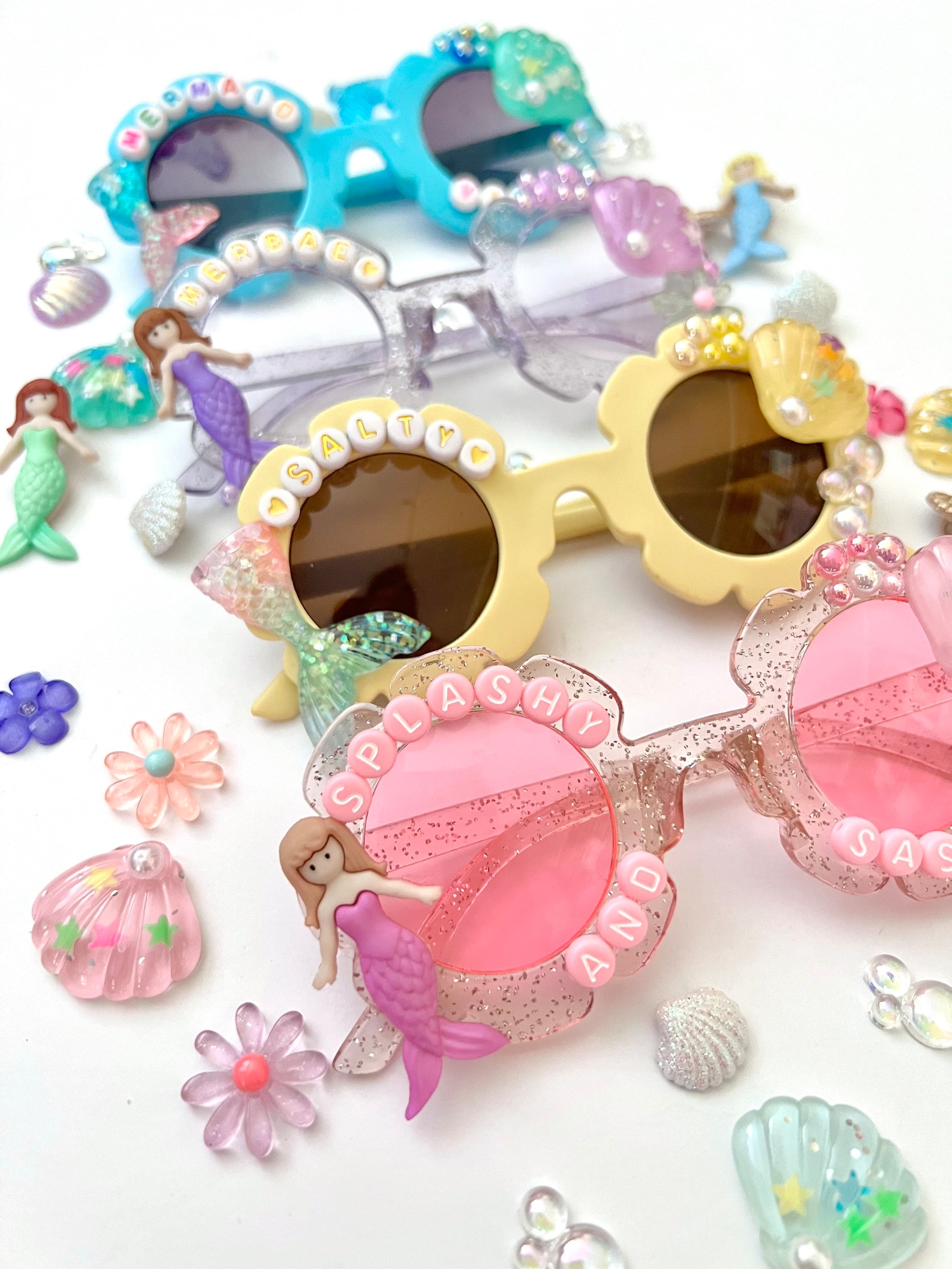 Mermaid Sunglasses Birthday Girl Sunglasses Custom Etsy