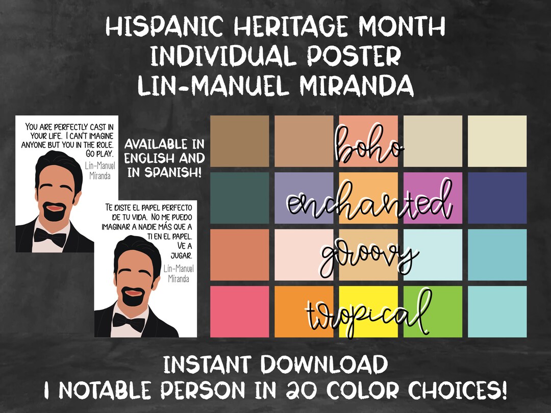 Hispanic Heritage Month [individual Poster Series] - Lin-manuel Miranda ...
