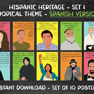 Hispanic Heritage Month Posters [Set 2] - Boho Theme - SPANISH VERSION