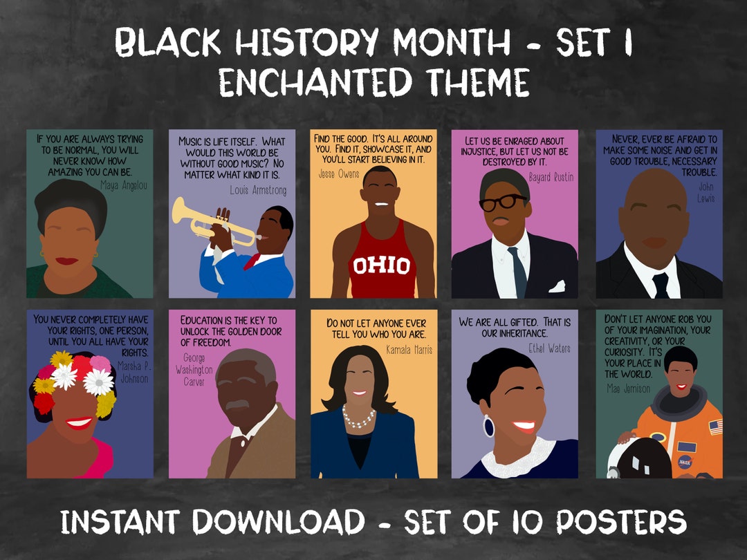 Black History Month Posters [set 1] - Enchanted Theme - Etsy