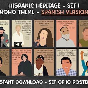 Hispanic Heritage Month Posters [Set 1] - Boho Theme - SPANISH VERSION