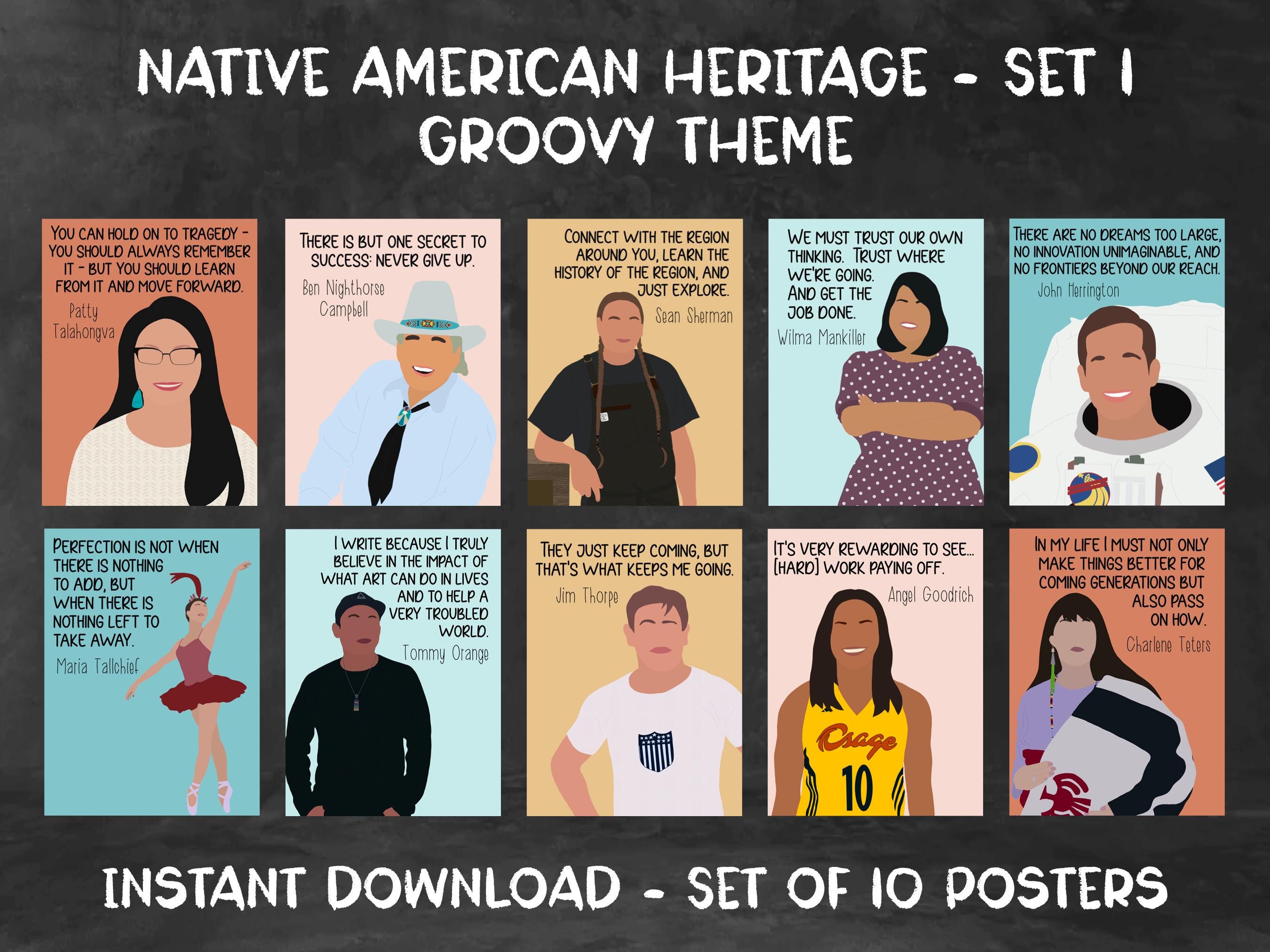 Native American Heritage Month Poster Bundle - Groovy Theme - Etsy