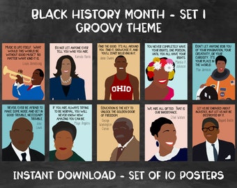 Black History Month Posters [Set 1] - Groovy Theme