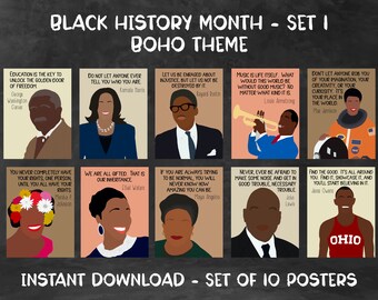 Black History Month Posters [Set 1] - Boho Theme