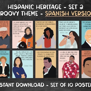 Hispanic Heritage Month Posters [Set 2] - Boho Theme - SPANISH VERSION
