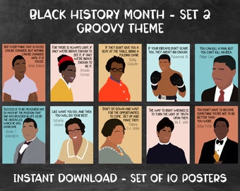 Black History Month Posters [Set 2] - Groovy Theme