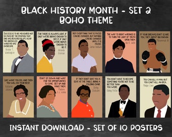 Black History Month Posters [Set 2] - Boho Theme