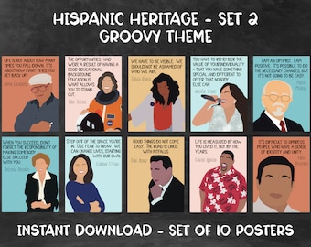 Hispanic Heritage Month Posters [Set 2] - Groovy Theme