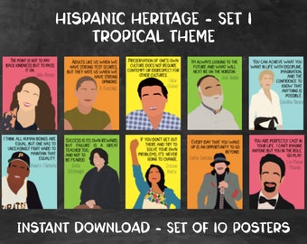 Hispanic Heritage Month Posters [Set 1] - Tropical Theme