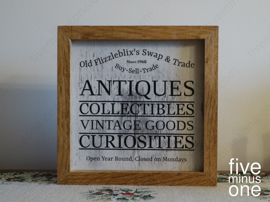 Antique Store Sign / Vintage Collectibles Sign / Rustic Sign / Etsy