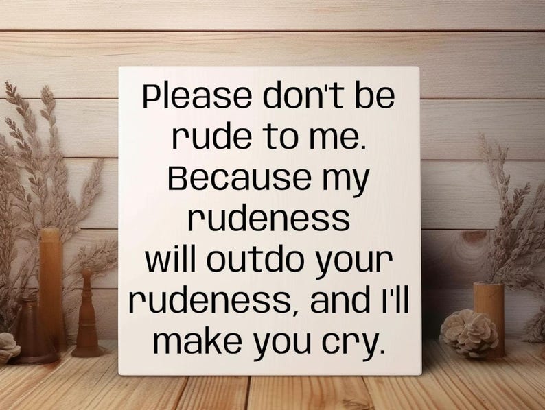Ruthless Rude Rude and Ruthless Rustic Farmhouse Wooden Sign - Etsy