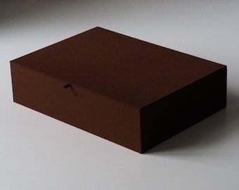 Handmade rectangular box with hinged lid, storage box, DIN A4