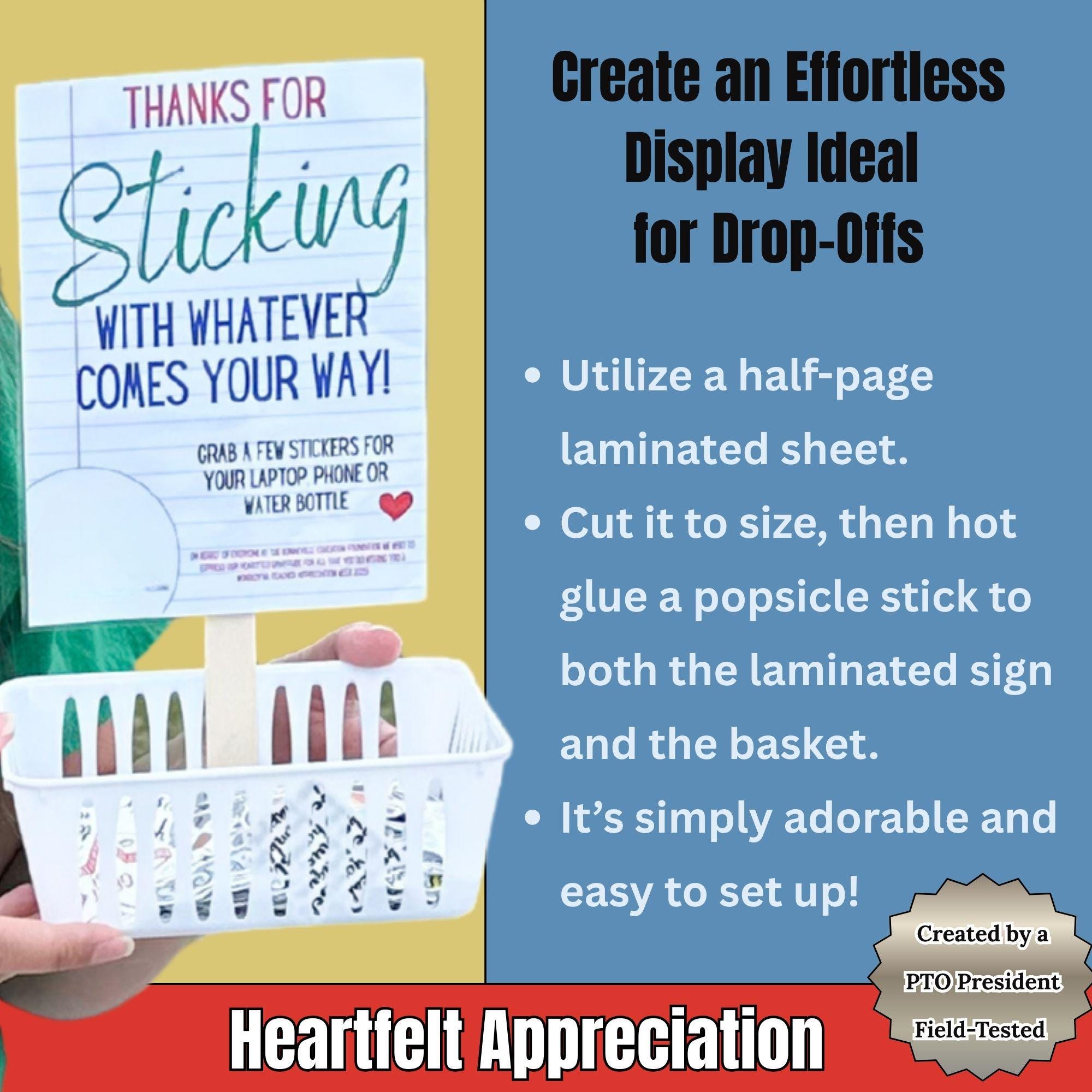 Teacher Appreciation Sticker Station Sign, PTO Teacher Appreciation ...