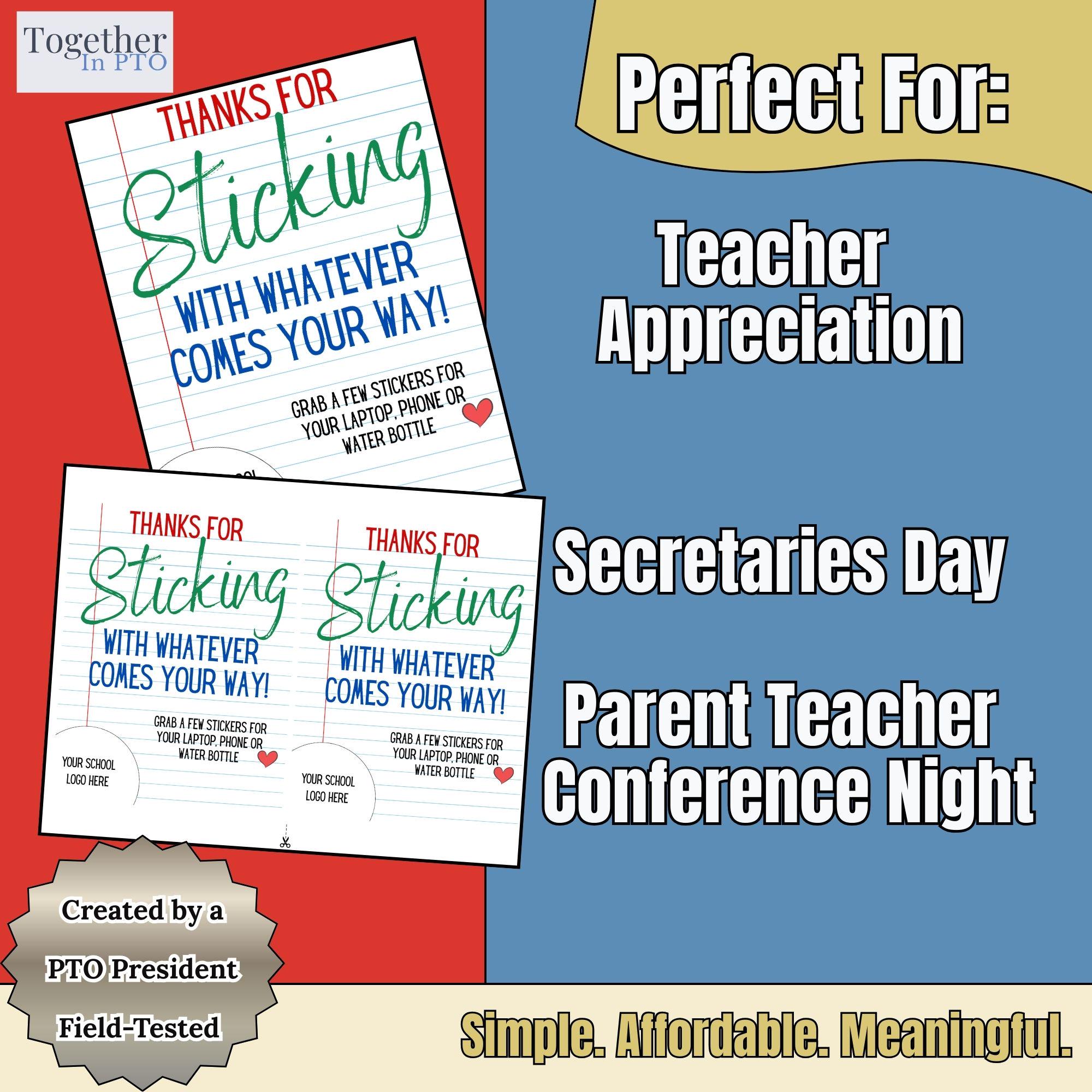 Teacher Appreciation Sticker Station Sign, PTO Teacher Appreciation ...
