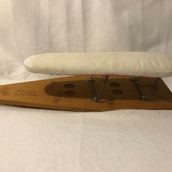 Vintage Wood Sleeve Ironing Board Worlds best Sleeve Board 2 Sided 2 Sizes Table With Top Cover Ironing Board Portable