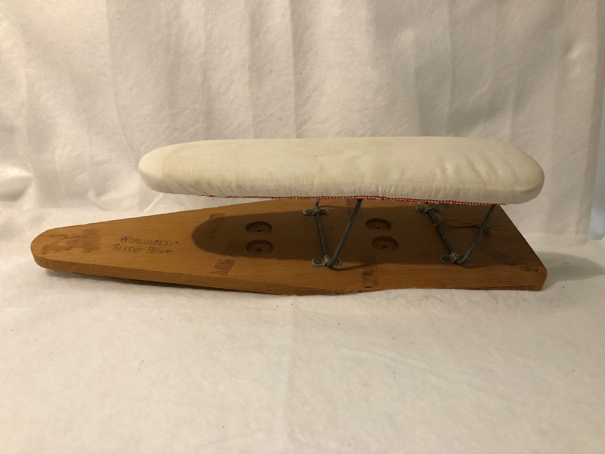 Antique HANDMADE Cedar Wood Shirt Sleeve Ironing Board Decor Shelf - Log  Support