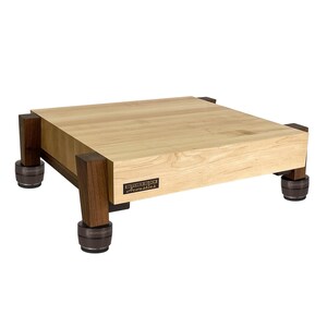 rigidstand - 3" Thick Solid Maple Platforms - 1-1/2" Thick Walnut Legs | Choice of Footer