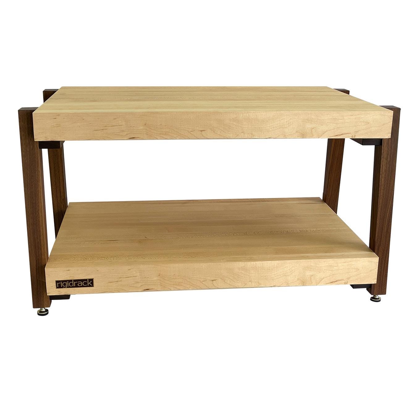 The Beast by rigidrackplus - 2 Shelf - 3" Thick Solid Maple Shelves - 1-3/4" Walnut Legs - 14" Shelf Spacing