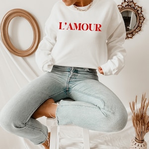 L&#39;Amour Sweatshirt | More Colors | Amour Sweatshirt | Amour Shirt | French Sweatshirt | Travel Sweatshirt