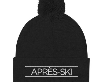 Apres Black and White Pom Beanie, Warm and Chic for Women  display picture 3