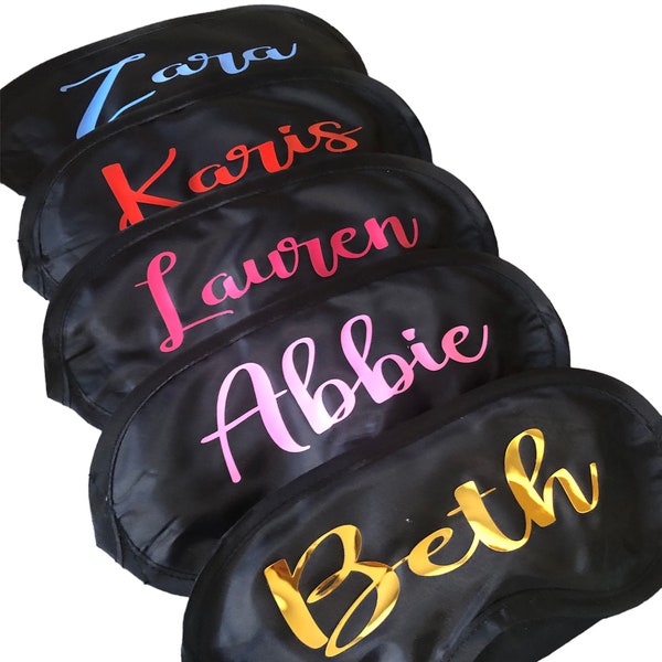 Personalised eye masks, sleepover party, hen do, pamper party, teen party, bridesmaids eye masks