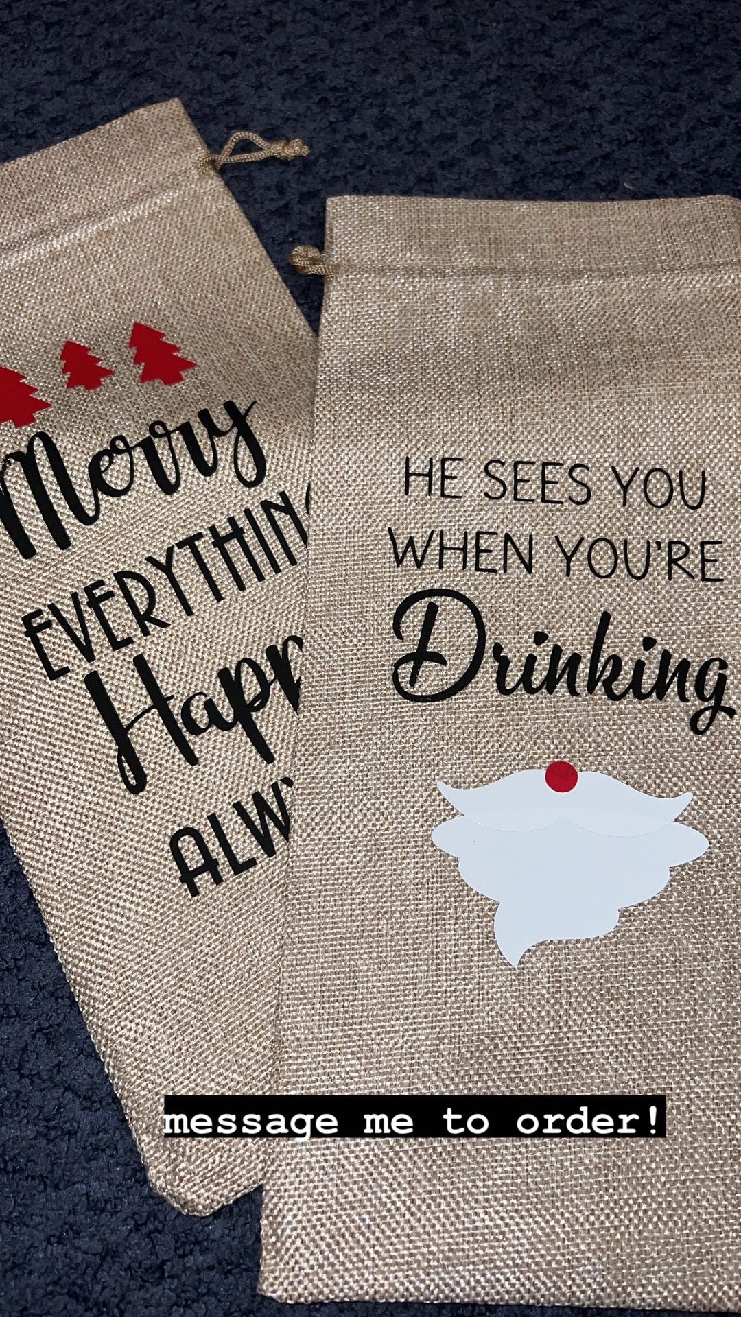 Christmas Wine Bags Etsy
