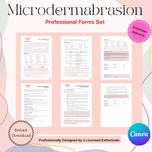Editable/Customizable | Microdermabrasion Forms | Intake Forms, Client Consent Forms | Printable Forms For Beauty Professional