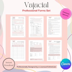 Editable/Customizable | Vajacial Forms Set | Client Intake, Consent, Record Keeping Professional Forms