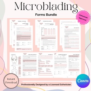 Editable/Customizable | Microblading Form Bundle | Intake and Consent Forms for Beauty Professionals