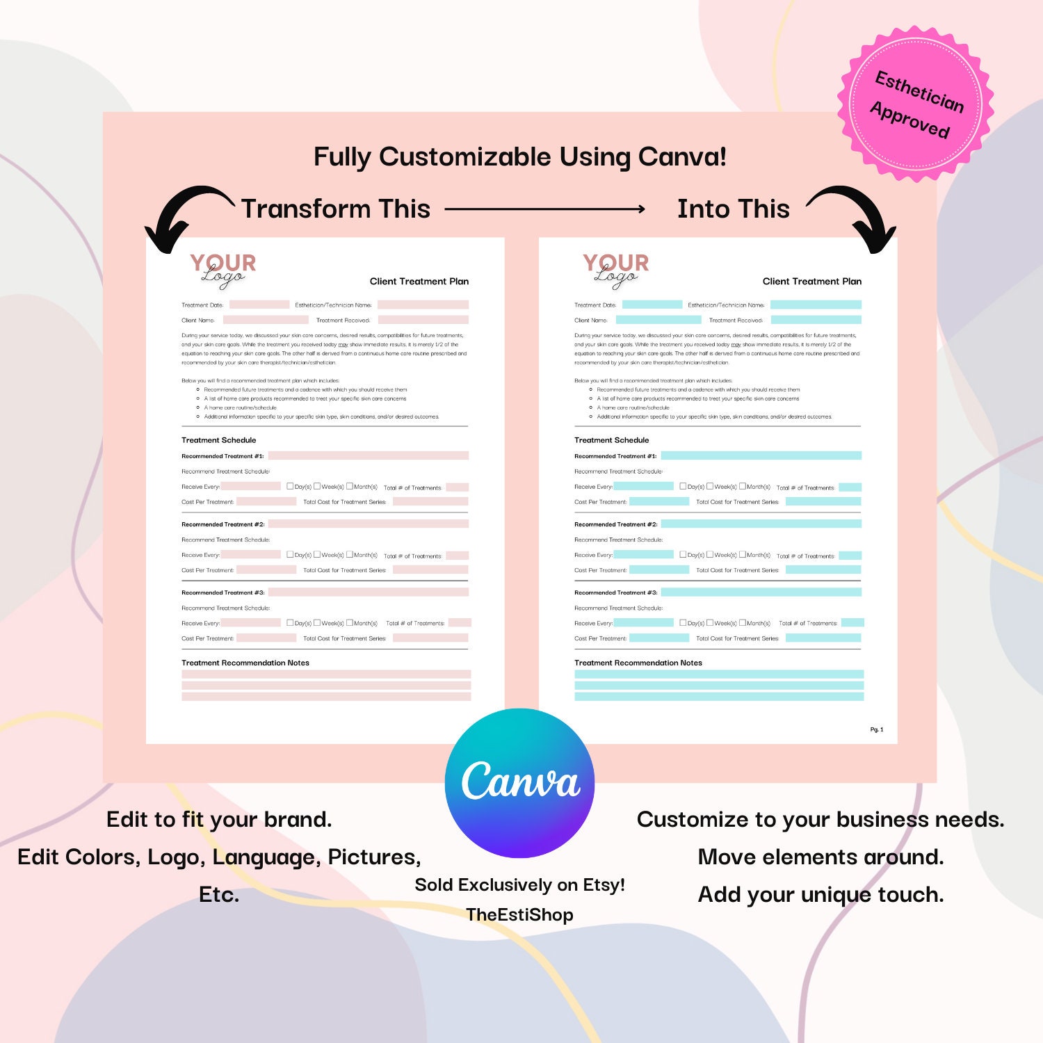 Editable/customizable | Body Wrap Forms Set | Client Intake, Consent ...