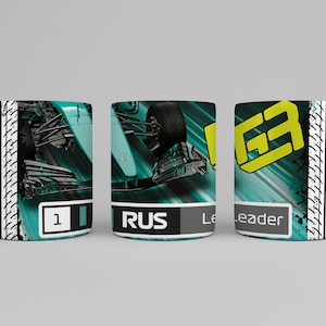 F1 George Russell número 63 - Taza sin bordes