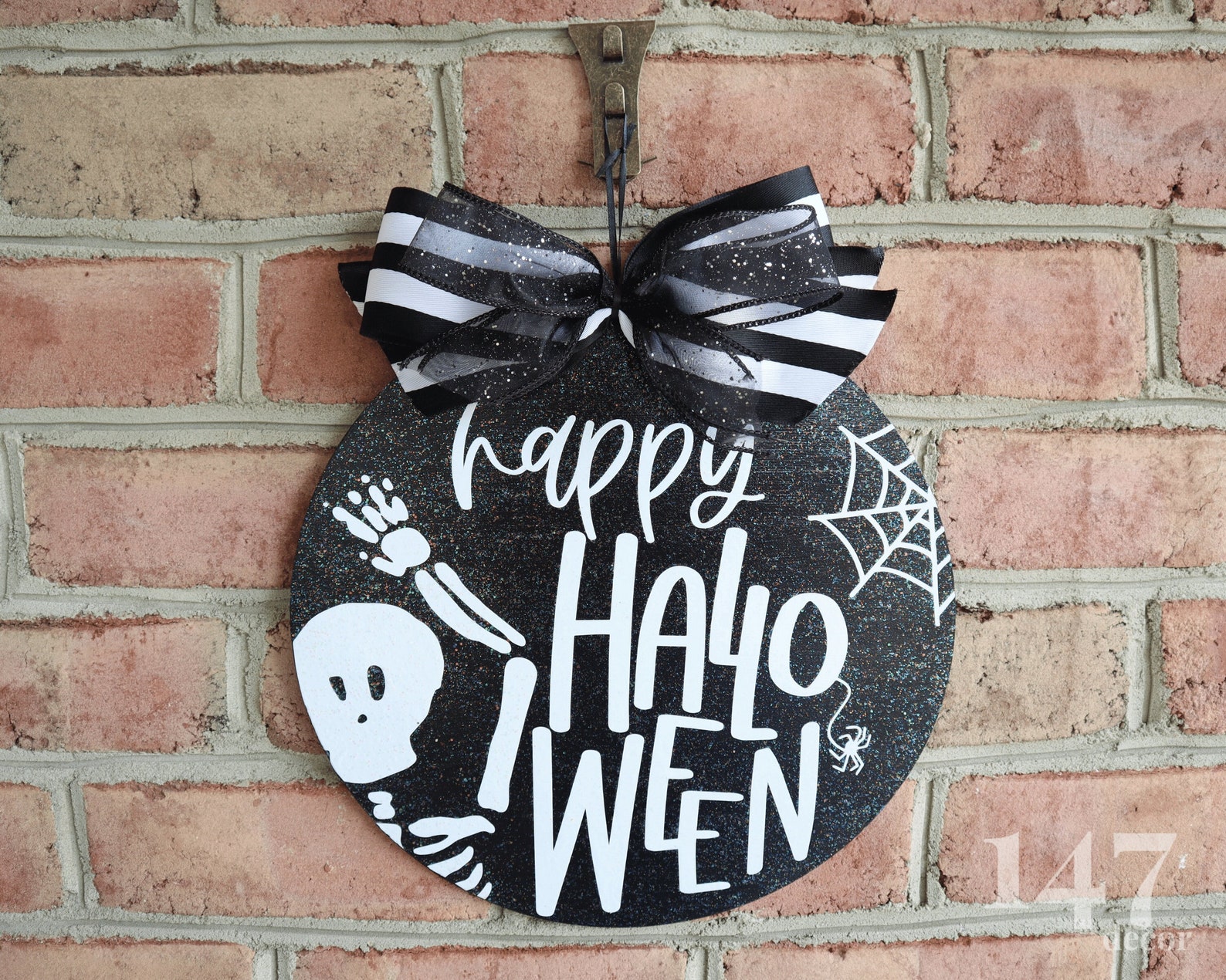 Happy Halloween Door Hanger Halloween Front Door Wreath Etsy