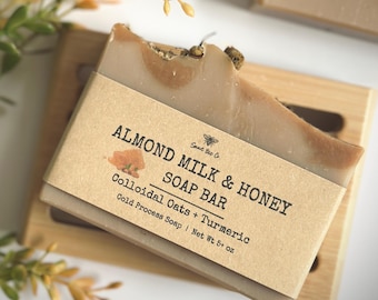 Almond Milk & Honey Soap Bar: Handmade Cold Process Soap