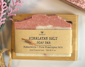 Handmade Himalayan Pink Salt Soap Bar: Rose Clay, Buttermilk