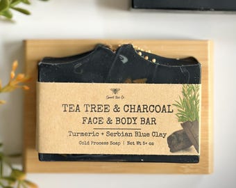 Tea Tree and Charcoal Soap Handmade cold process face body