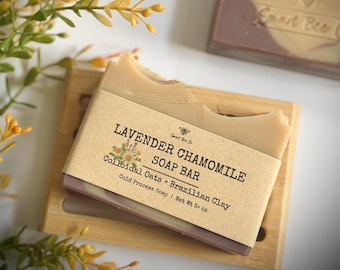 Lavender Chamomile Handmade Soap: Colloidal Oats & Brazilian Clay