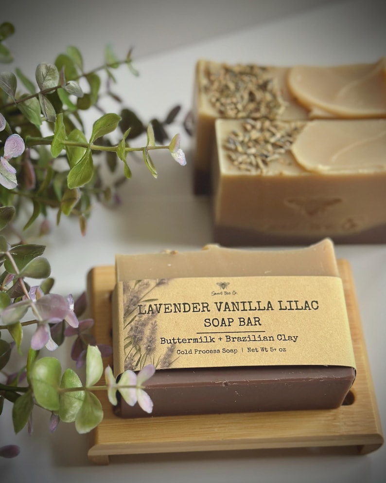 Lavender Vanilla Lilac Hand Body Soap Bar Handmade Cold Process ...