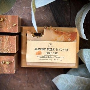 Almond Milk & Honey Soap Bar: Handmade Cold Process Soap
