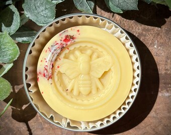 Handmade Solid Lotion Bar: Unscented Bee Pollen, Lavender, Orange Blossom
